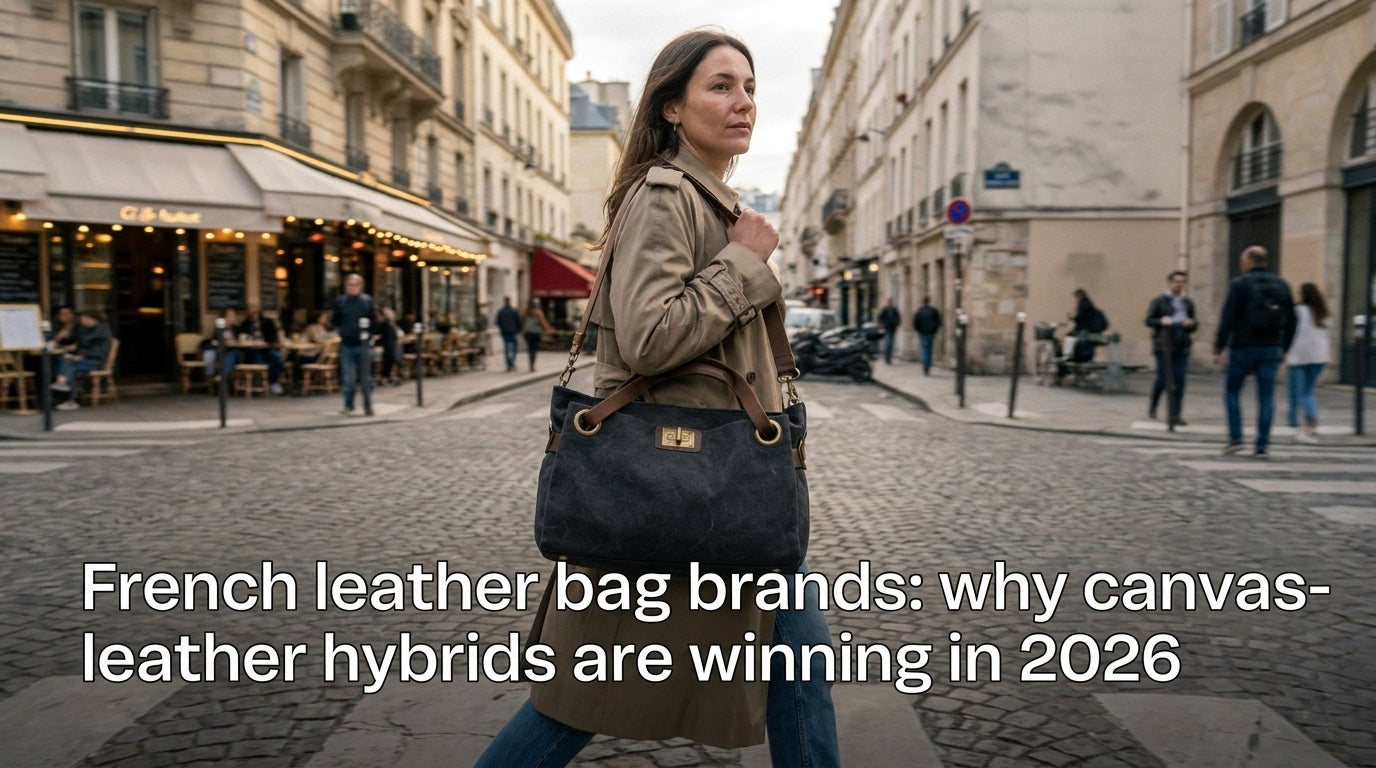 French leather bag brands: why canvas-leather hybrids are winning in 2026