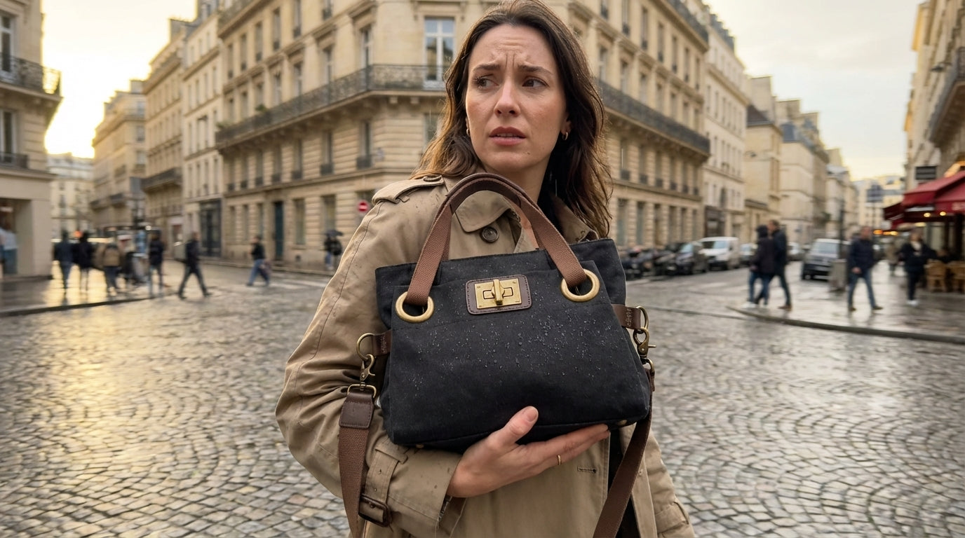 Rain hits your bag and you freeze. Here's what actually protects leather from water damage