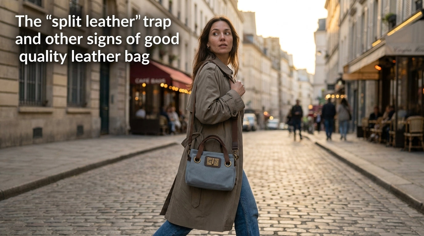 The "split leather" trap and other signs of good quality leather bag